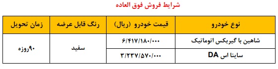 فروش ویژه سایپا