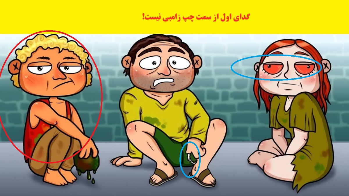 تست هوش با جواب / کدامیک از این 3 گدا، زامبی نیست !؟