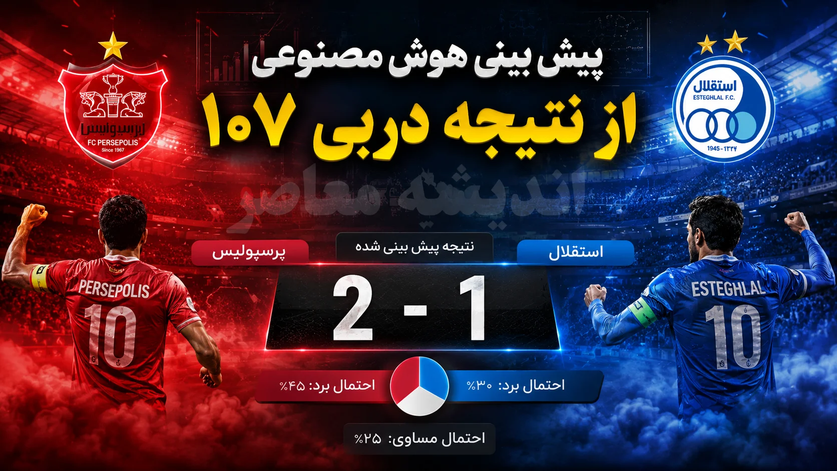 نتیجه دربی استقلال و پرسپولیس؛ تساوی یک بر یک در نقش جهان