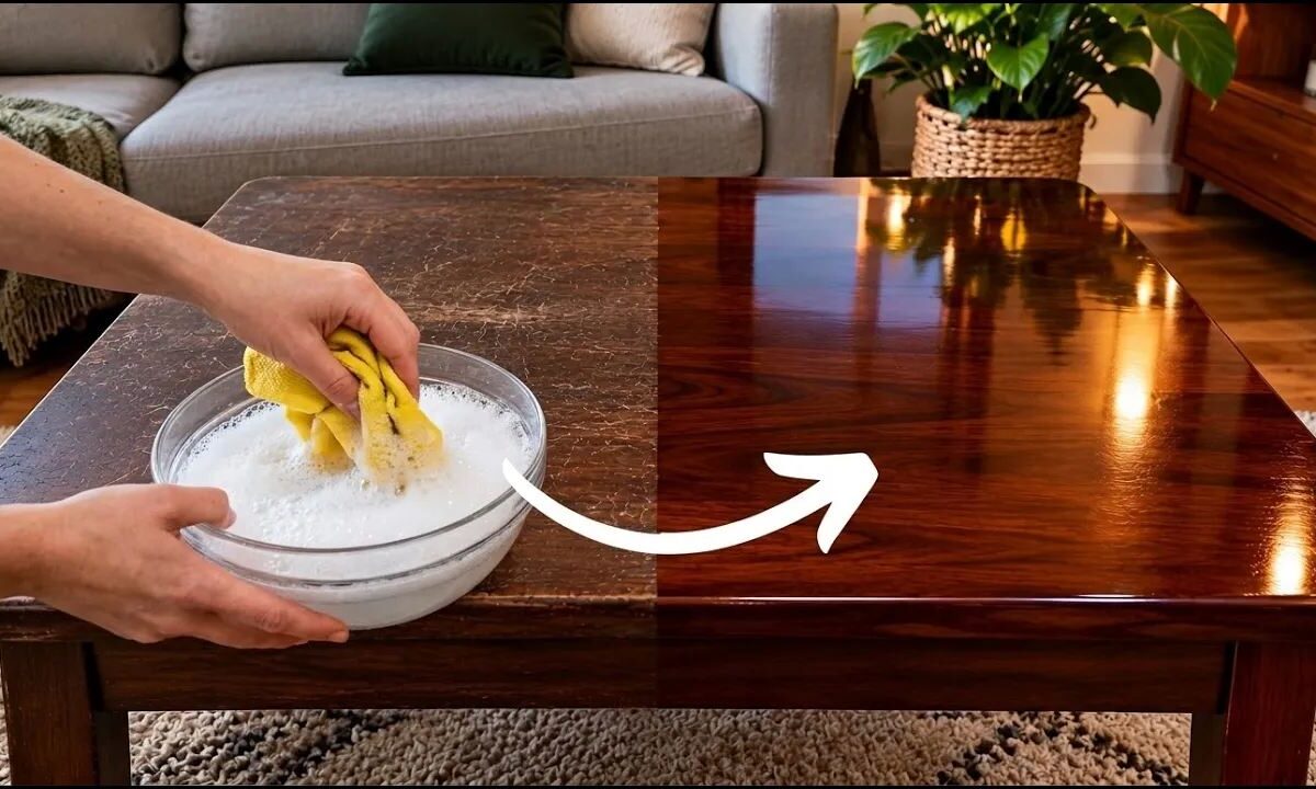 برق انداختن کمد و کابینت چوبی با محلول خانگی و ارزان