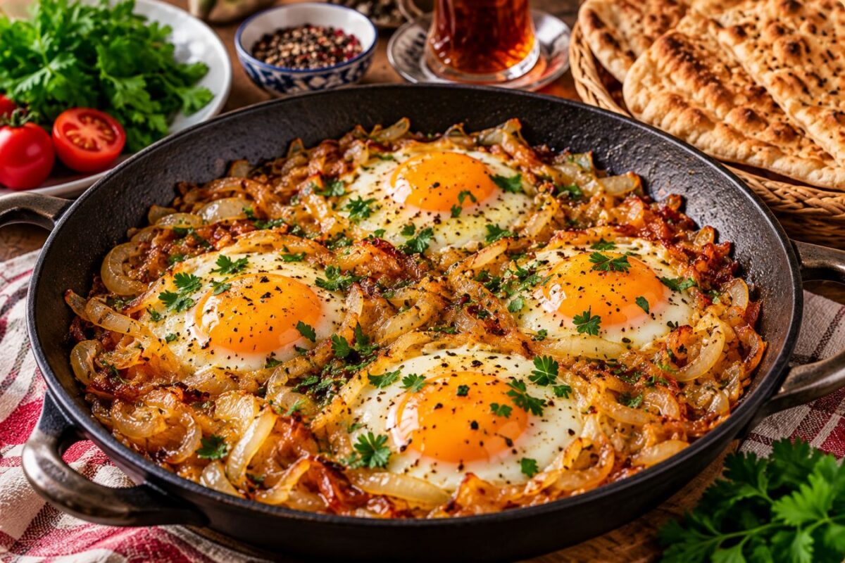 نیمرو پیاز طلایی صبحانه ای خوشمزه با دو ماده ساده